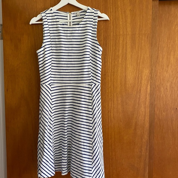 J. Crew Fit and Flare Striped Ponte Dress Size 4 - Picture 2 of 5